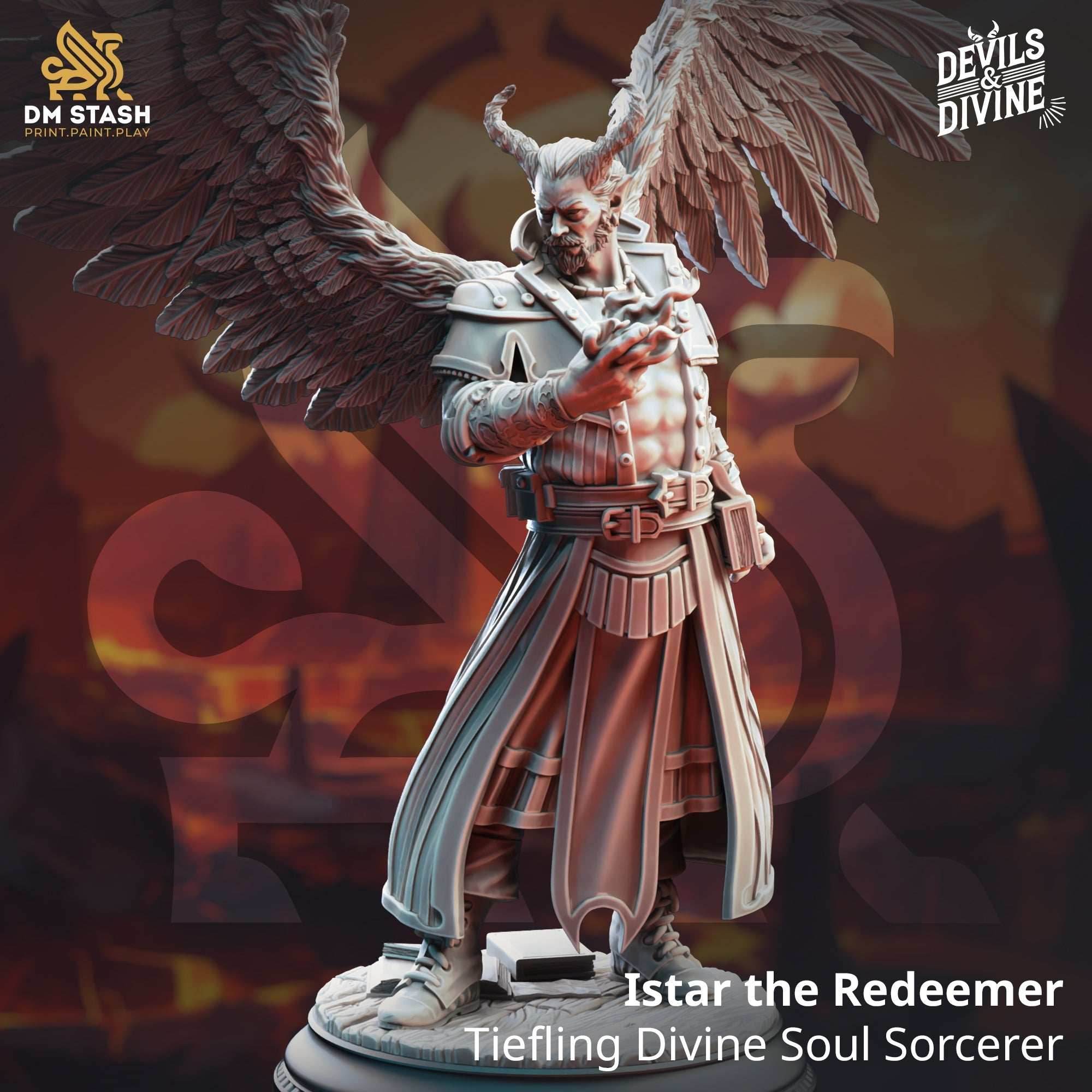 Istar the Redeemer (Male Tiefling Divine Soul Sorcerer) - 32mm Scale