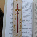 Set of 4 Celestial Gothic Sword Bookmarks – Handcrafted Fantasy Magic - Ivory Lumina Sword Bookmark