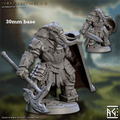 Ivory Sentinel - Sculpt D (Female Loxodon Warrior) - With Helmet / Bastionshield / Halberd