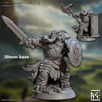 Ivory Sentinel - Sculpt E (Female Loxodon Warrior) - With Helmet / Bastionshield / Halberd
