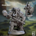 Ivory Sentinel - Sculpt F (Female Loxodon Warrior) - With Helmet / Two-Handed Maul