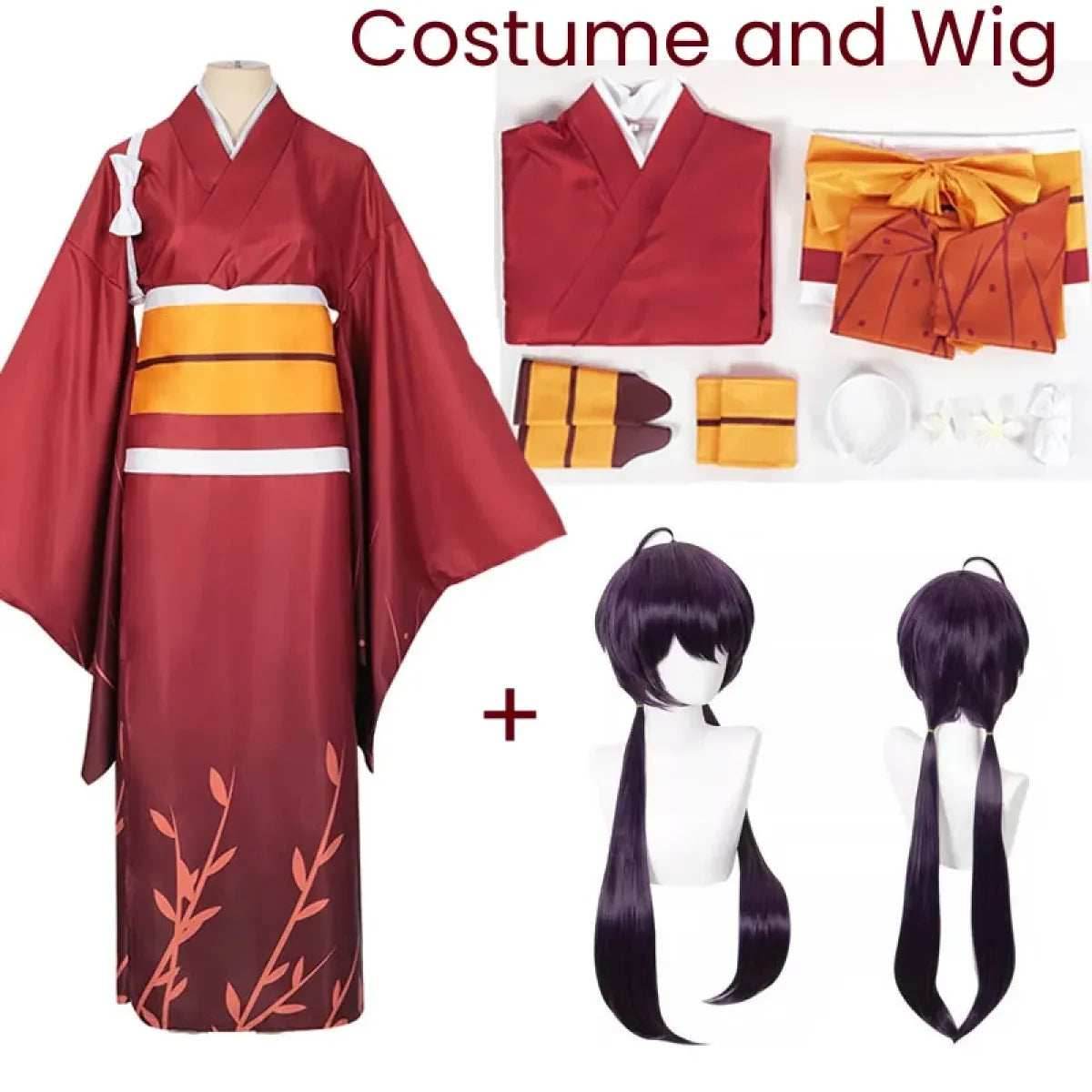 Izumi Kyouka Cosplay Costume – Bungou Stray Dogs Kimono with Wig - S / Costume and wig