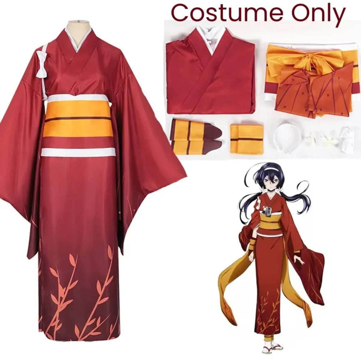 Izumi Kyouka Cosplay Costume – Bungou Stray Dogs Kimono with Wig - S / Costume Only