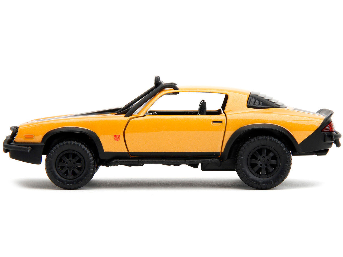 1977 Chevrolet Camaro Off-Road Version Yellow Metallic with Black Stripes "Transformers: Rise of the Beasts" (2023) Movie "Hollywood Rides" Series 1/32 Diecast Model Car by Jada-2