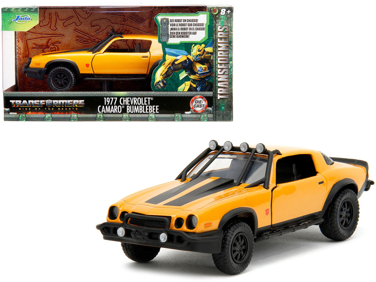 1977 Chevrolet Camaro Off-Road Version Yellow Metallic with Black Stripes "Transformers: Rise of the Beasts" (2023) Movie "Hollywood Rides" Series 1/32 Diecast Model Car by Jada-0