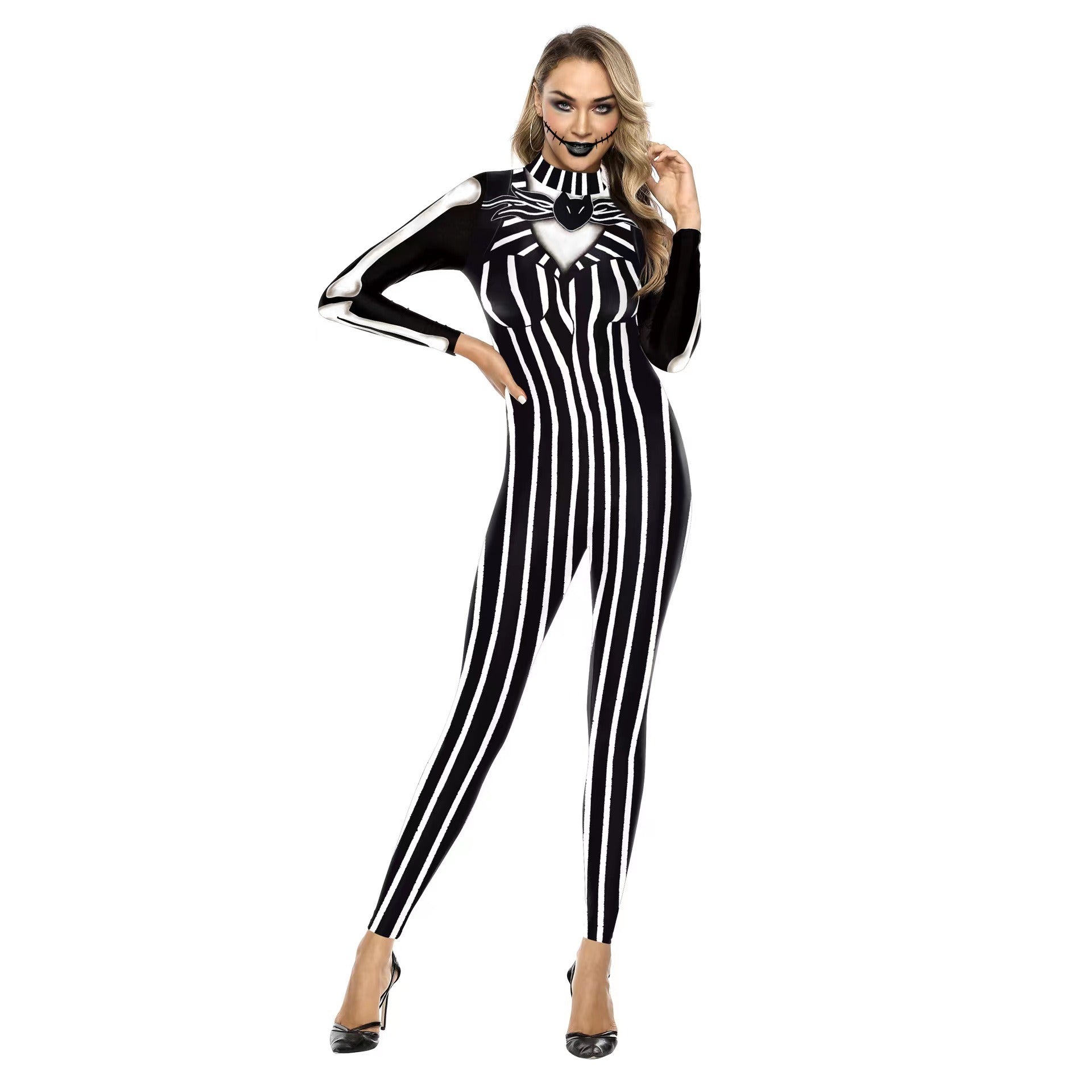 Jack Skellington Cosplay For Adult  Pumpkin King Jumpsuit Halloween Fancy Dress Carnival Costume