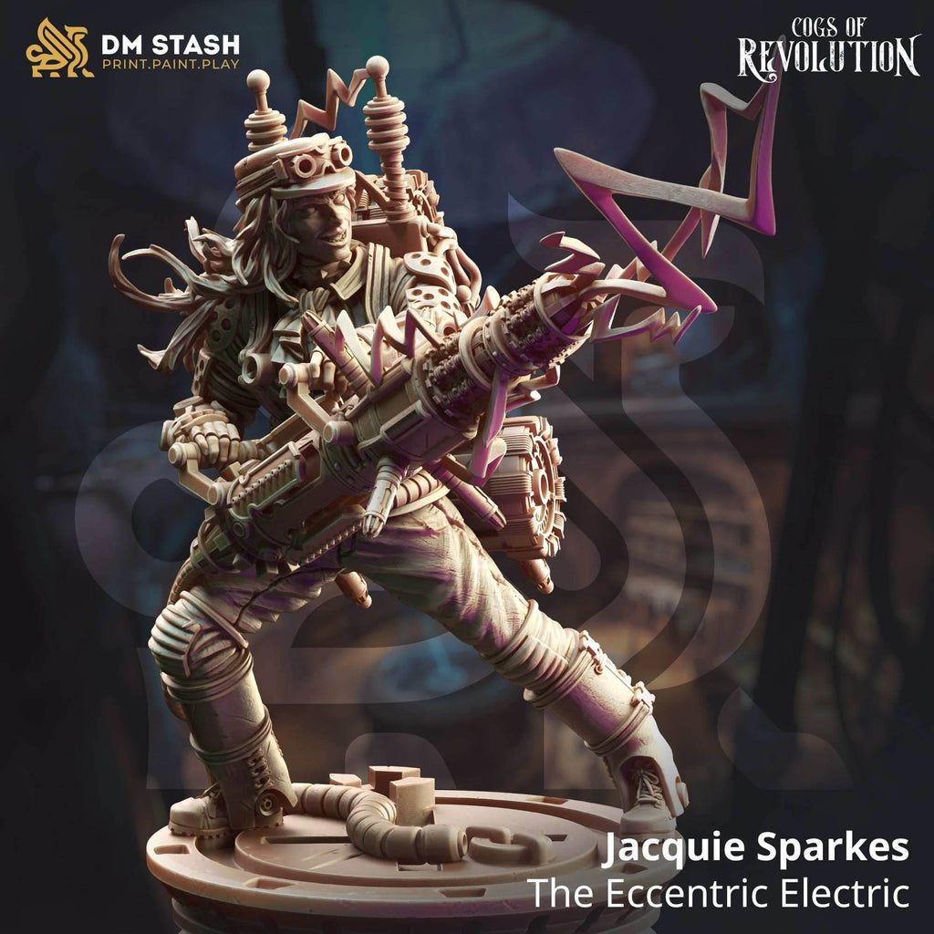 Jacquie Sparkes, The Eccentric Electric (Female Human Artificer) - 32mm Scale