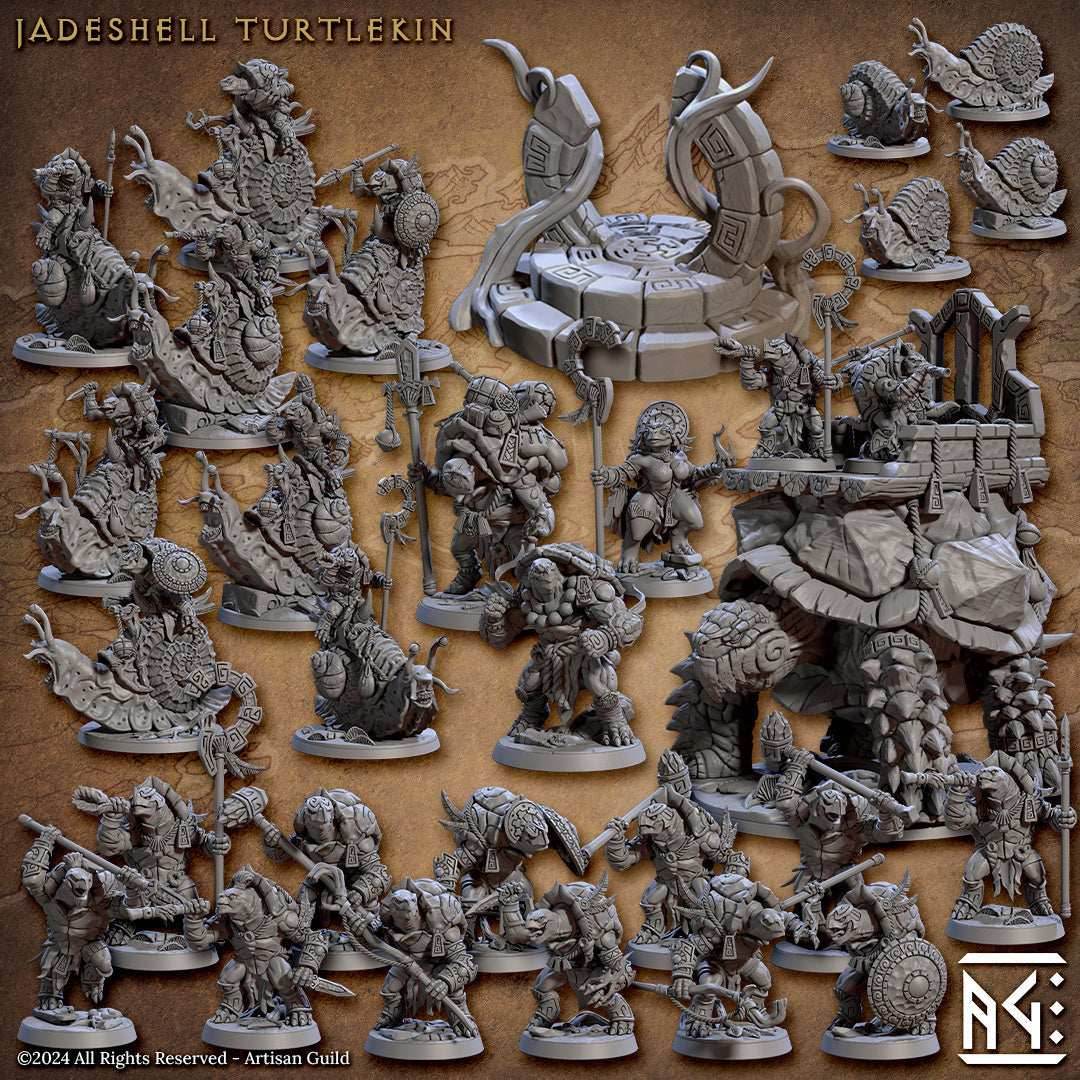 Jadeshell Turtlekin: Complete Set - Terra with Mount