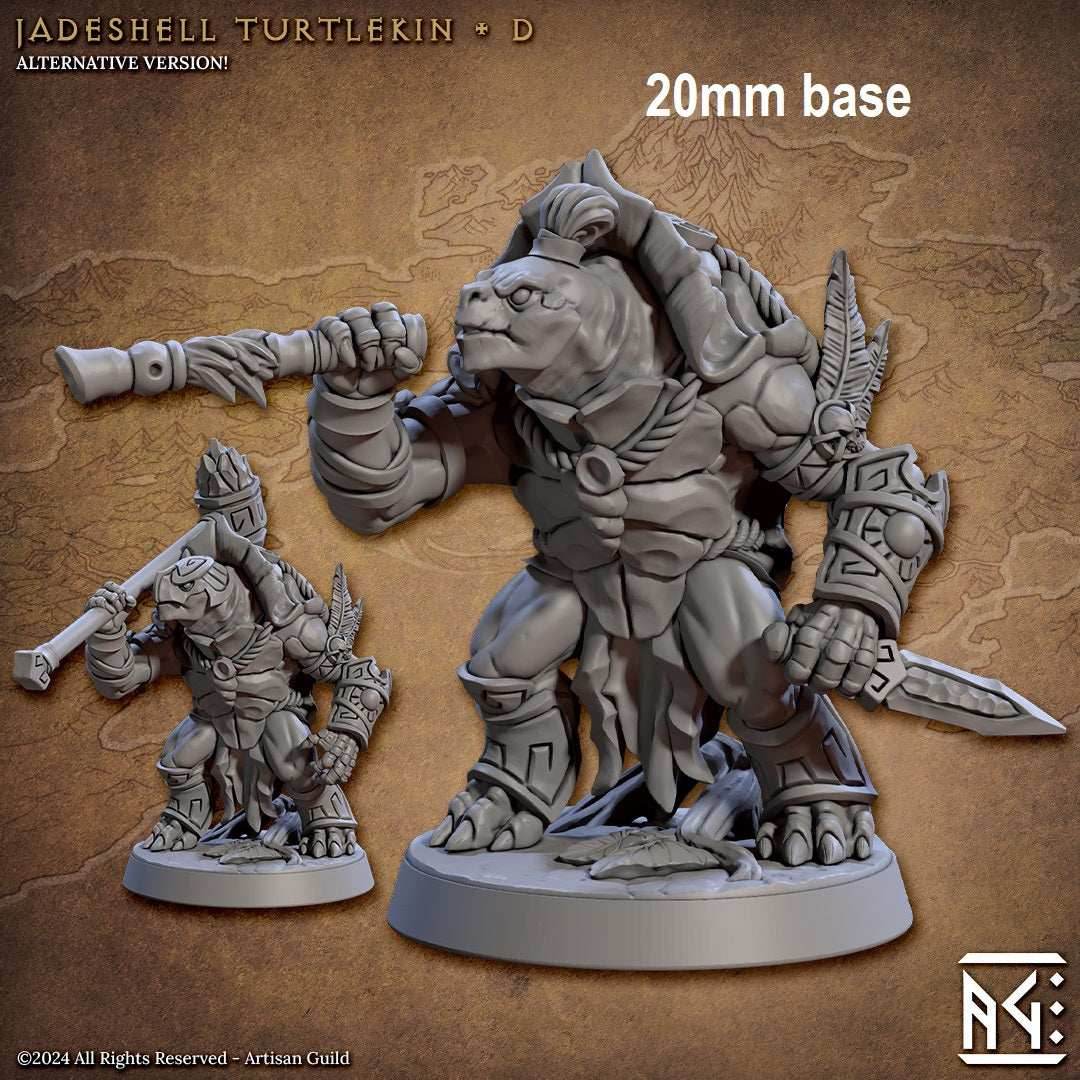 Jadeshell Turtlekin Warrior (Base Sculpt D) - With Helmet / Dagger / Blowgun