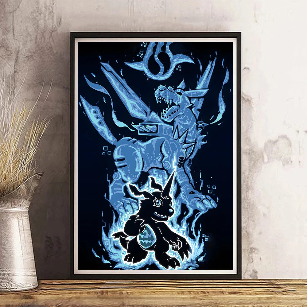 Japanese Anime Digimon Adventure Wall Art Poster Classic Cartoon Characters Home Decoration Canvas Painting Mural Picture Prints