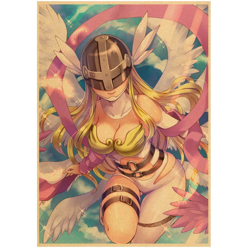 Japanese Anime Digimon Poster Wall Art Painting Print Kraft Paper Poster Home Cartoon Decoration Decorative Posters