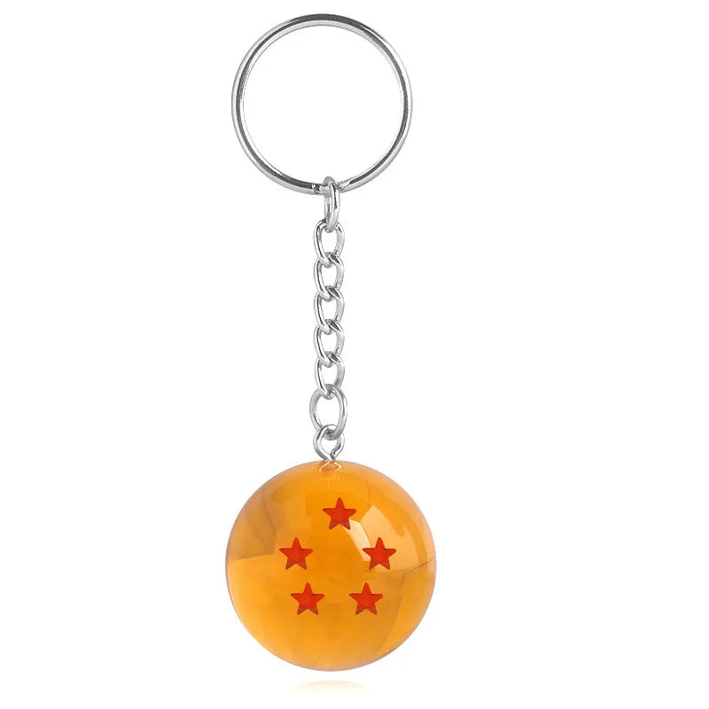 Japanese Anime Goku Super Keychain 3D 1-7 Stars Cosplay Crystal Ball KeyChain Collection Figures Toys Pendant Car Keyring Gifts