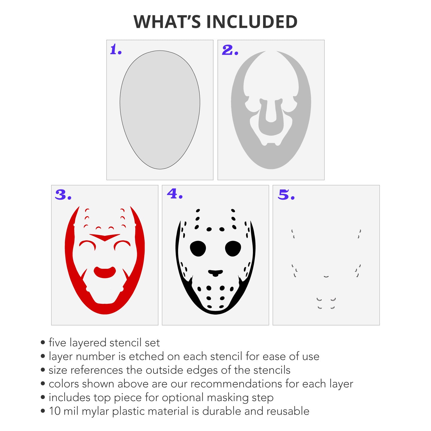 Jason Friday the 13th 5 Layer Stencil Set
