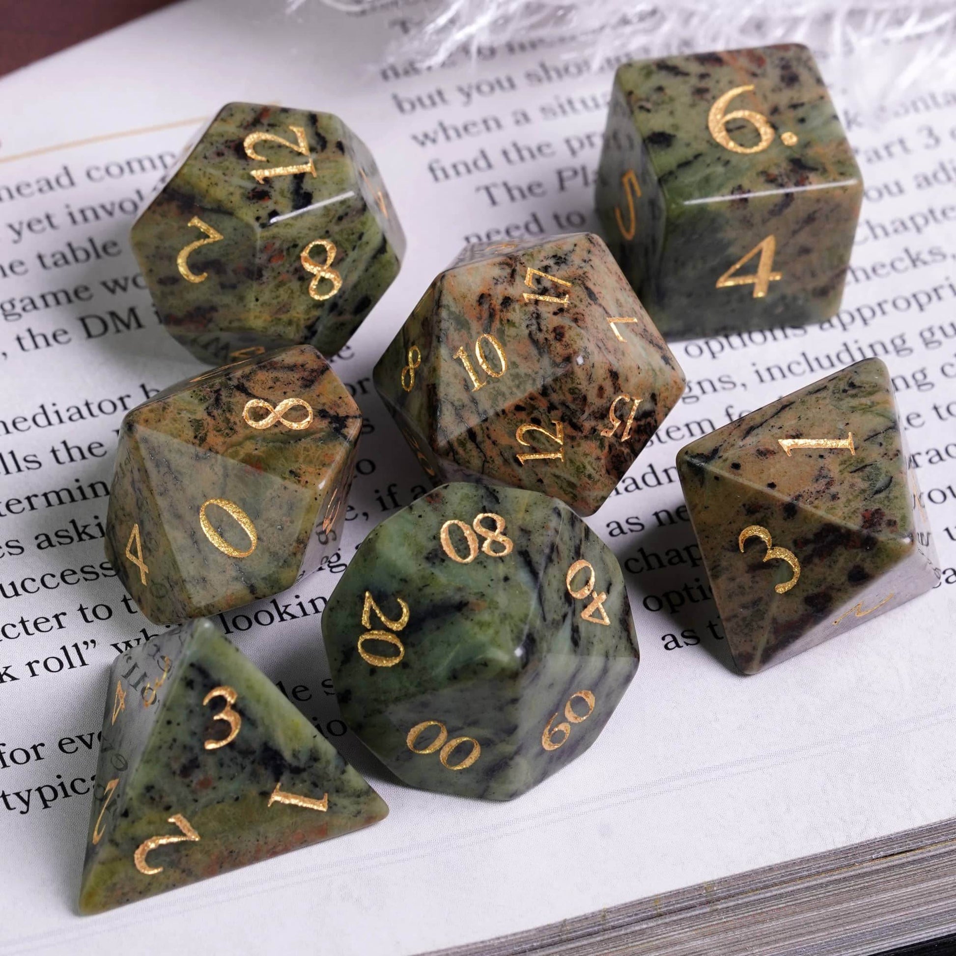 Jasper Gemstone Dice Set - 