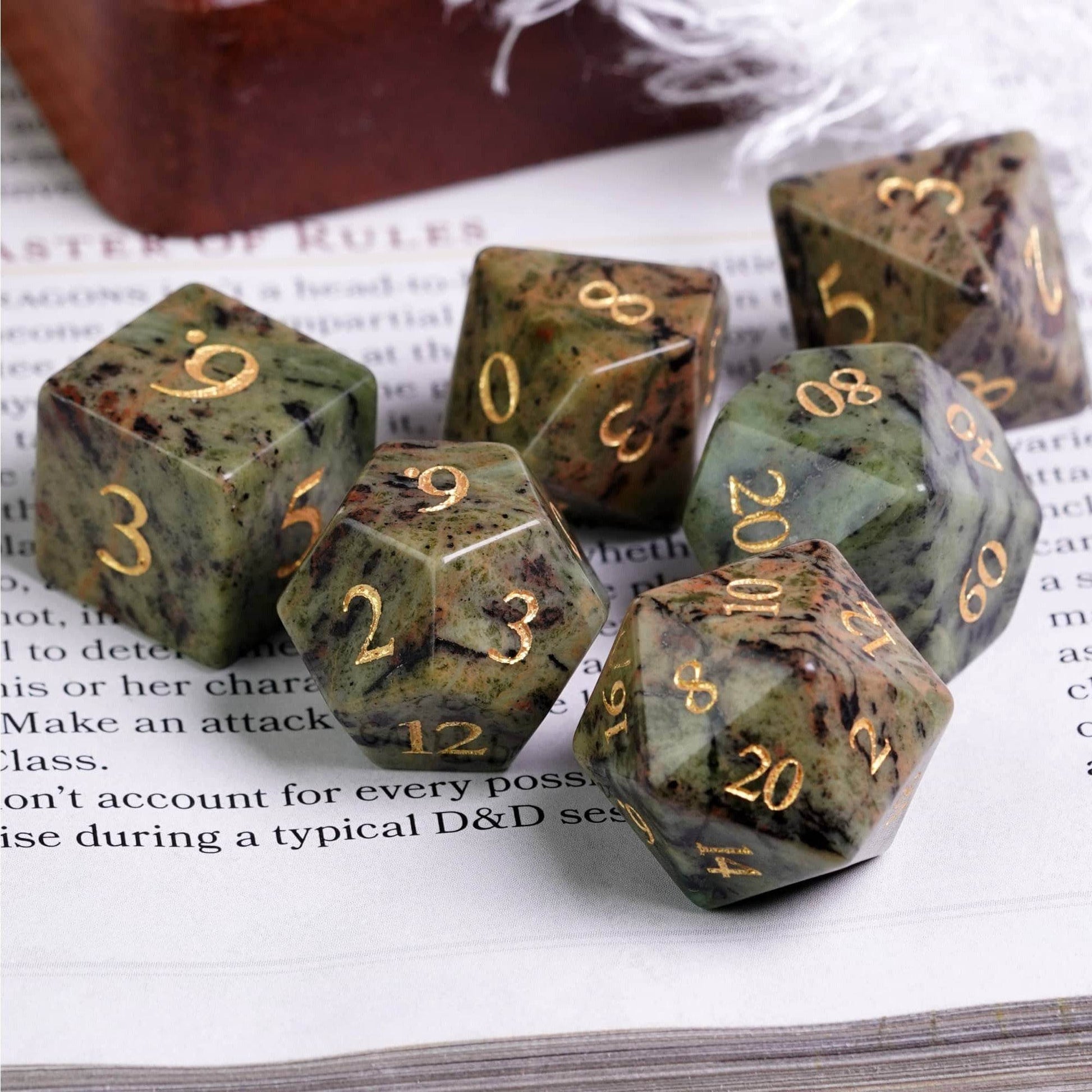Jasper Gemstone Dice Set - 