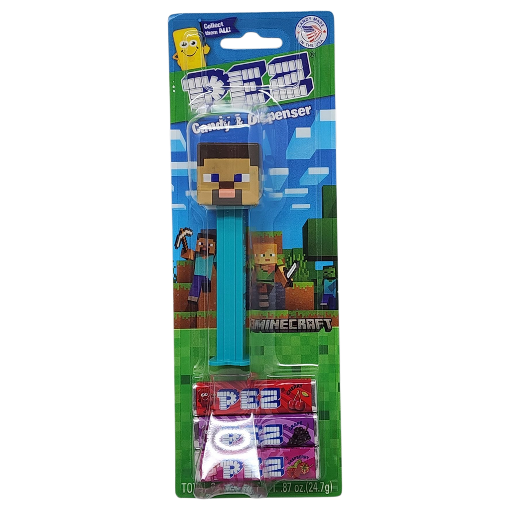 Minecraft PEZ Collection with 3 Candy rolls - Steve