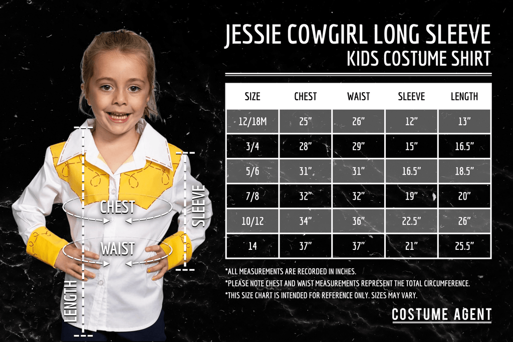 Jessie Cowgirl Kids Children Halloween Costume Cosplay Long Sleeve Button Up Shirt