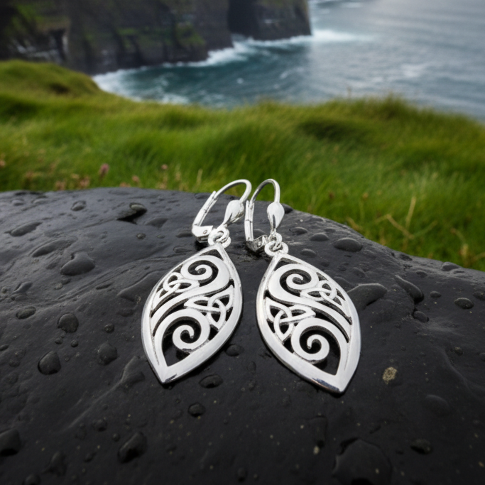 Marquise Trinity Knot Earrings