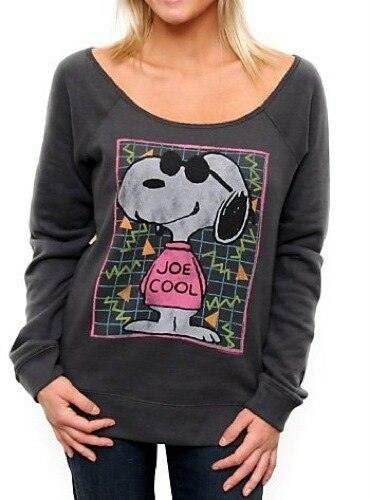 Joe Cool Off The Shoulder Fleece Long Sleeve Sweatshirt - S