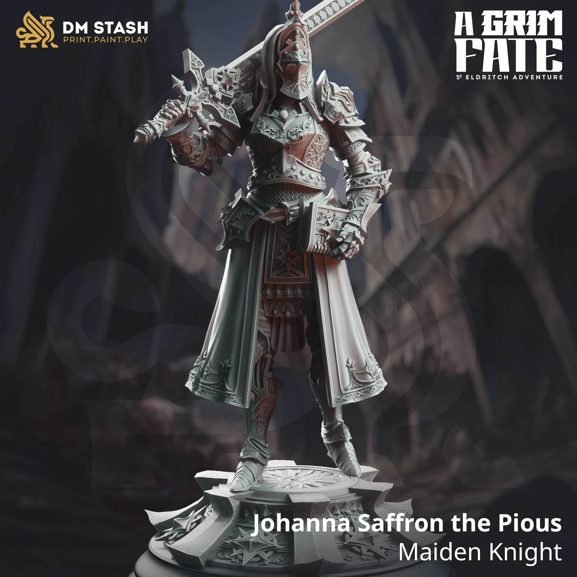 Johanna Saffron the Pious, Maiden Knight (Female Human Paladin) - 32mm Scale