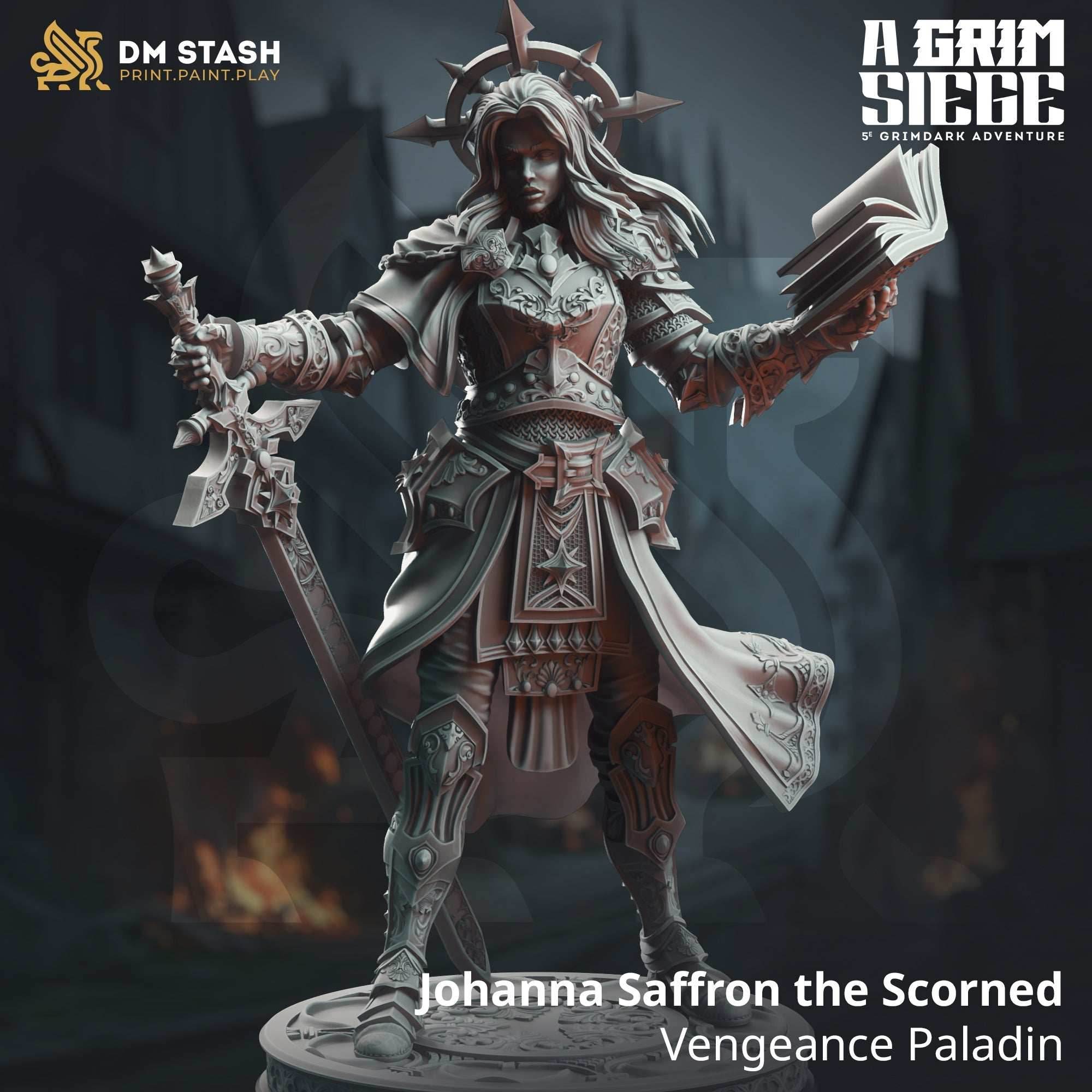 Johanna Saffron the Scorned, Vengeance Paladin (Female Human Paladin) - 32mm Scale