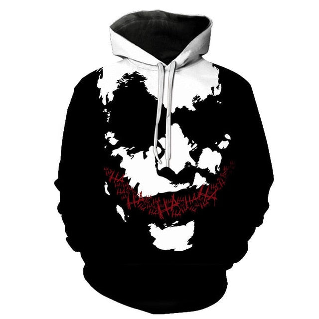 joker 3D Print Sweatshirt Hoodies Men and women Hip Hop Funny Autumn Streetwear Hoodies Sweatshirt For Couples Clothes