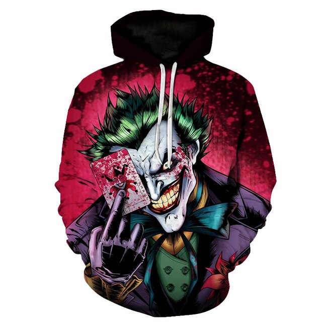 joker 3D Print Sweatshirt Hoodies Men and women Hip Hop Funny Autumn Streetwear Hoodies Sweatshirt For Couples Clothes