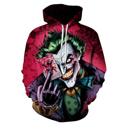 joker 3D Print Sweatshirt Hoodies Men and women Hip Hop Funny Autumn Streetwear Hoodies Sweatshirt For Couples Clothes