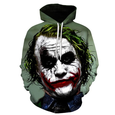 joker 3D Print Sweatshirt Hoodies Men and women Hip Hop Funny Autumn Streetwear Hoodies Sweatshirt For Couples Clothes