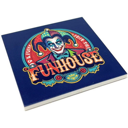 Joker's Funhouse Vintage 6x6 Sign made using LEGO parts