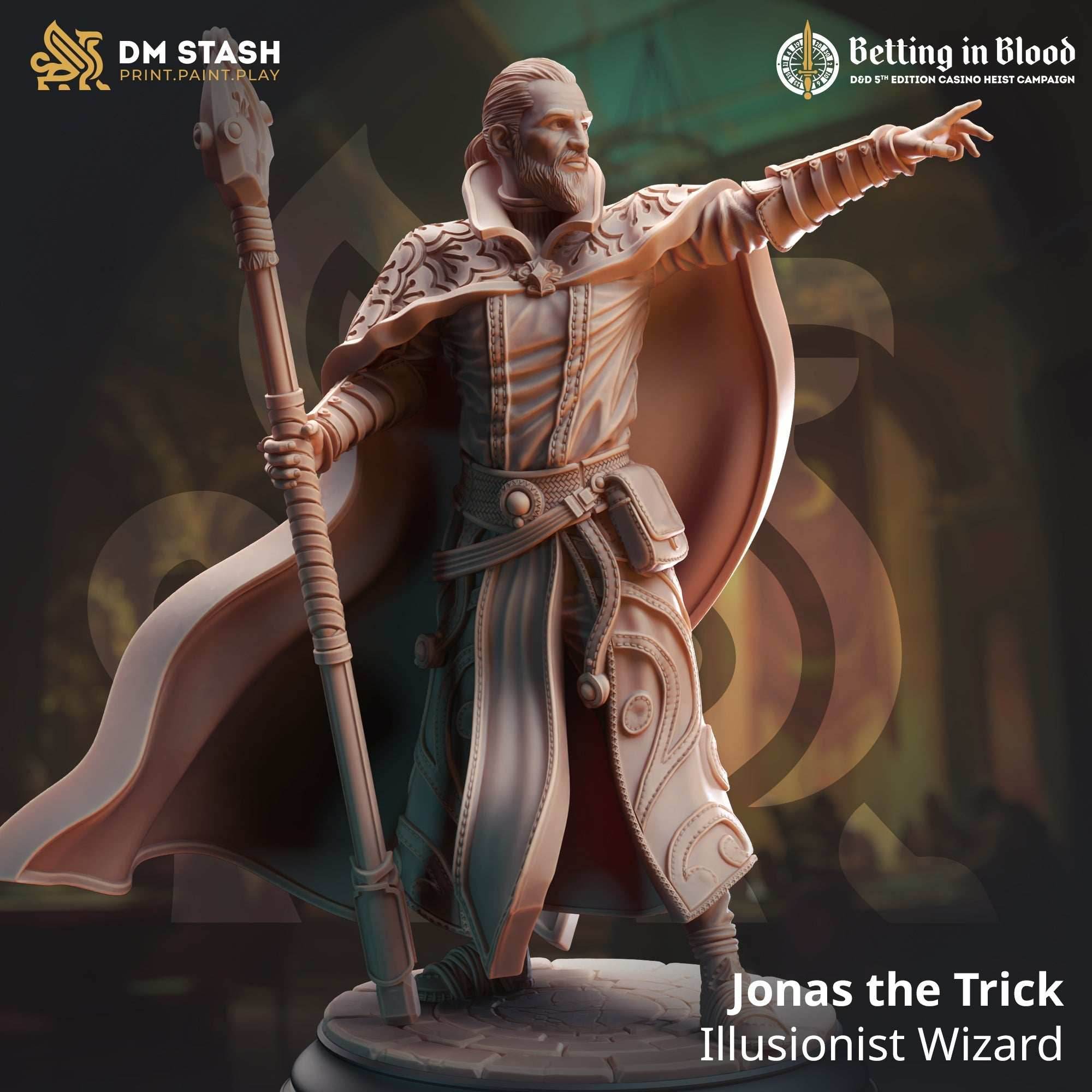 Jonas the Trick, Illusionist Wizard (Male Human Wizard) - 32mm Scale
