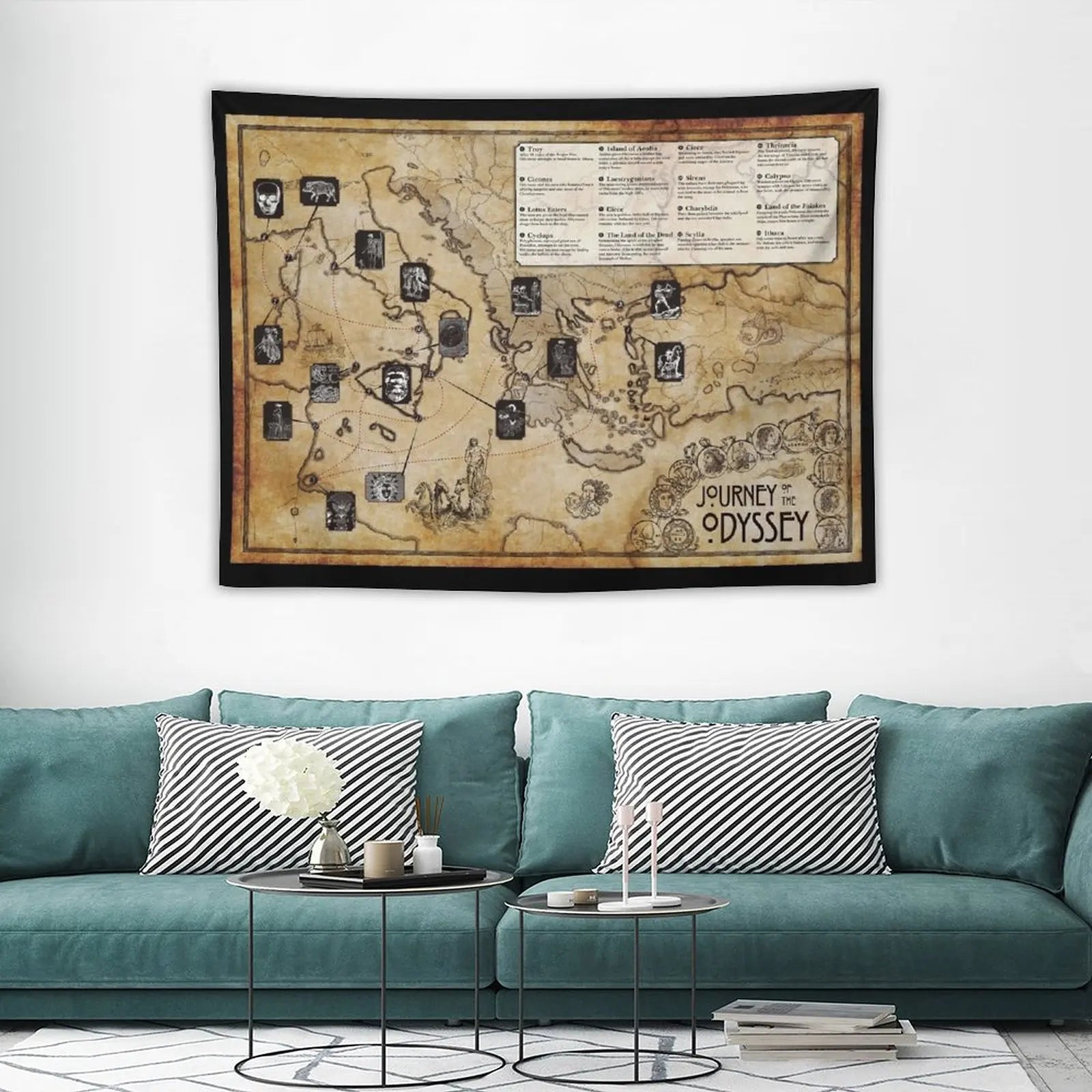 Journey of the Odyssey - Map Tapestry Decorations For Room Bedroom Decoration