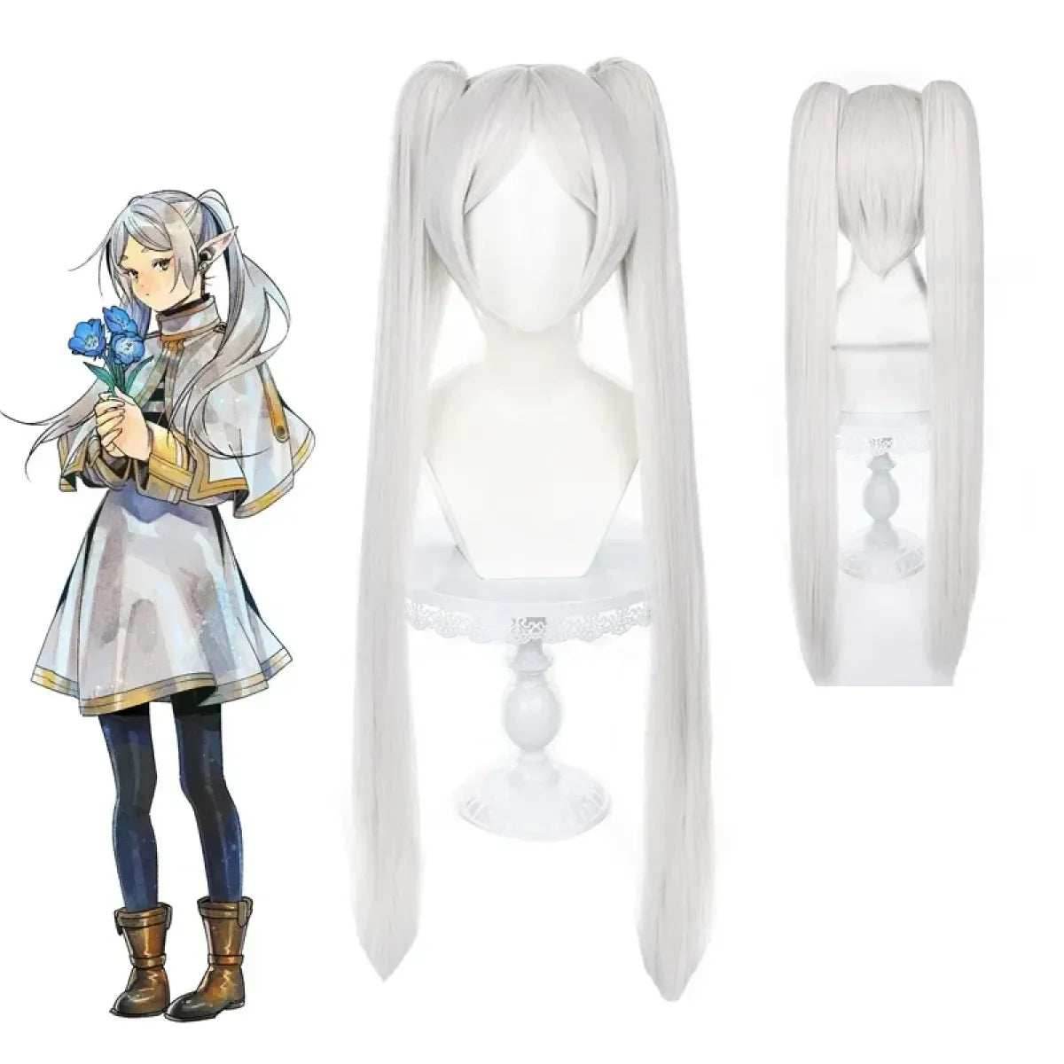 Frieren: Beyond Journey’s End Cosplay Costume – Dress with Wig & Accessories - Wig only / XS