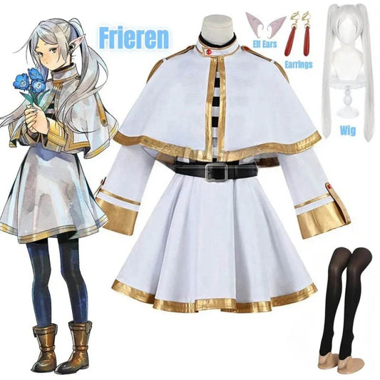 Frieren: Beyond Journey’s End Cosplay Costume – Dress with Wig & Accessories - Wig only / XS