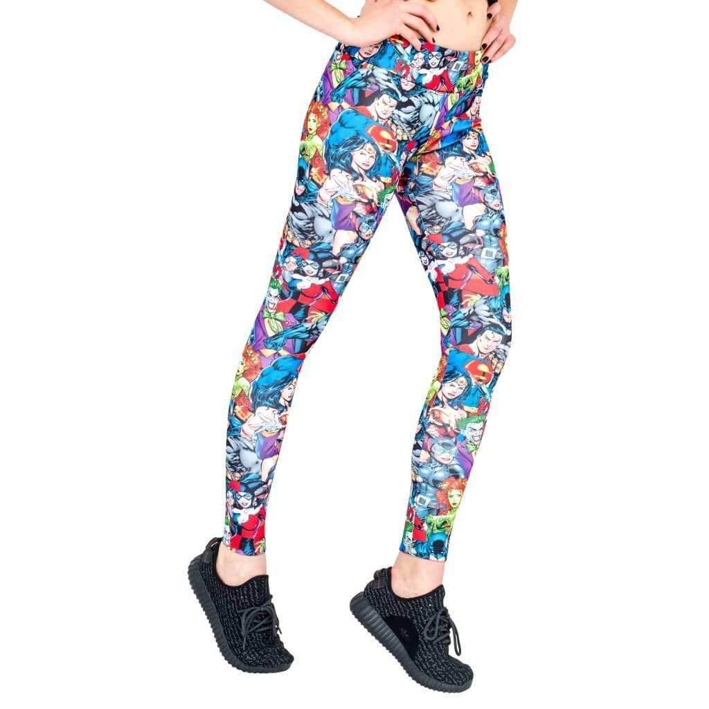 Justice League Mob Scene Leggings - S
