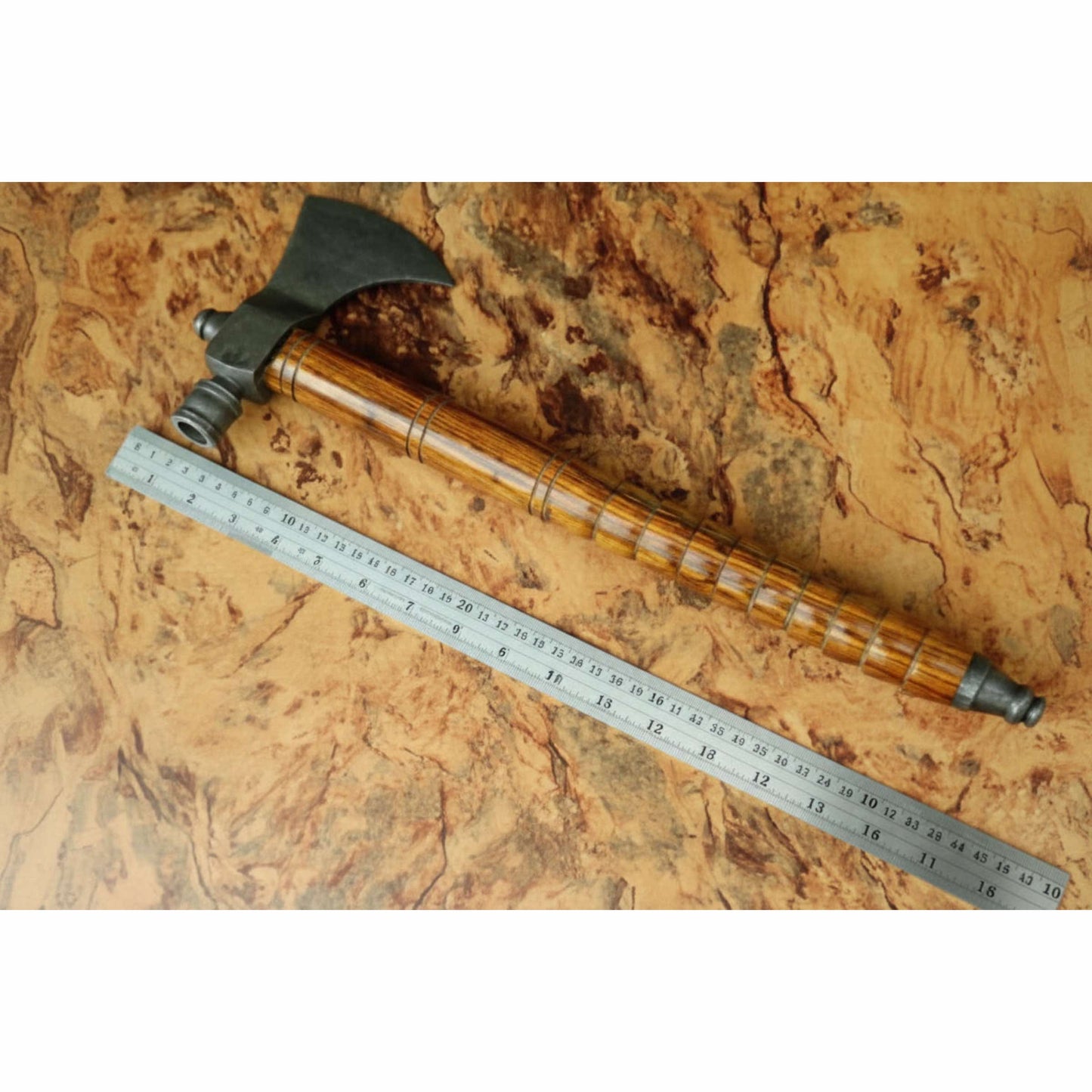 Viking Skeggøx Trio — Matching Short-Hafted Bearded Axes in Pattern-Welded Steel