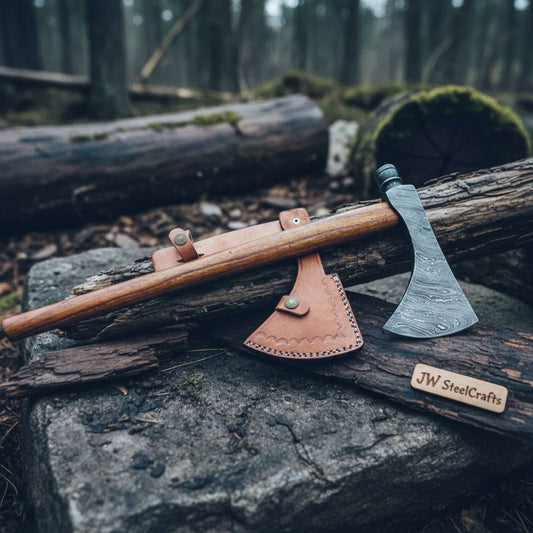 Smoking Bushcraft Axe for Camping, Woodcraft and Trail Chopping