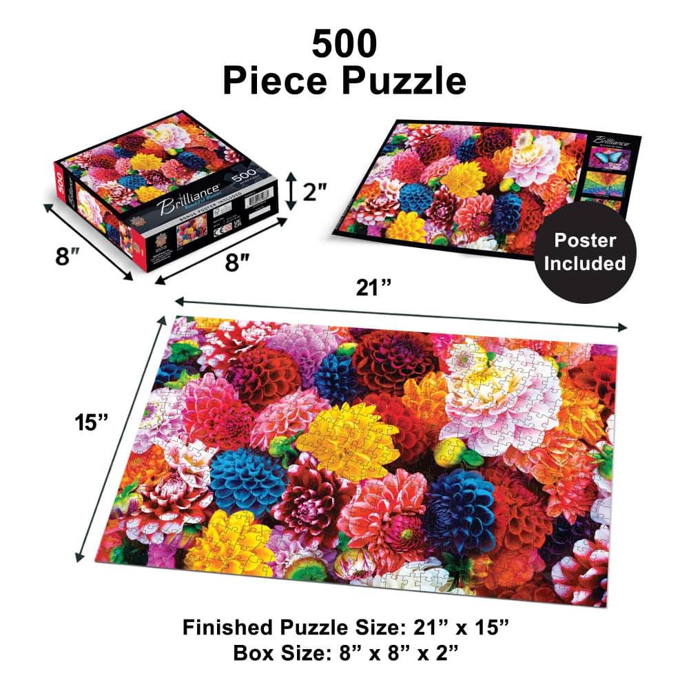 Brilliance - Beautiful Blooms 500 Piece Jigsaw Puzzle