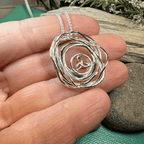 Cradle of Life Trinity Knot Necklace - Gold Accent