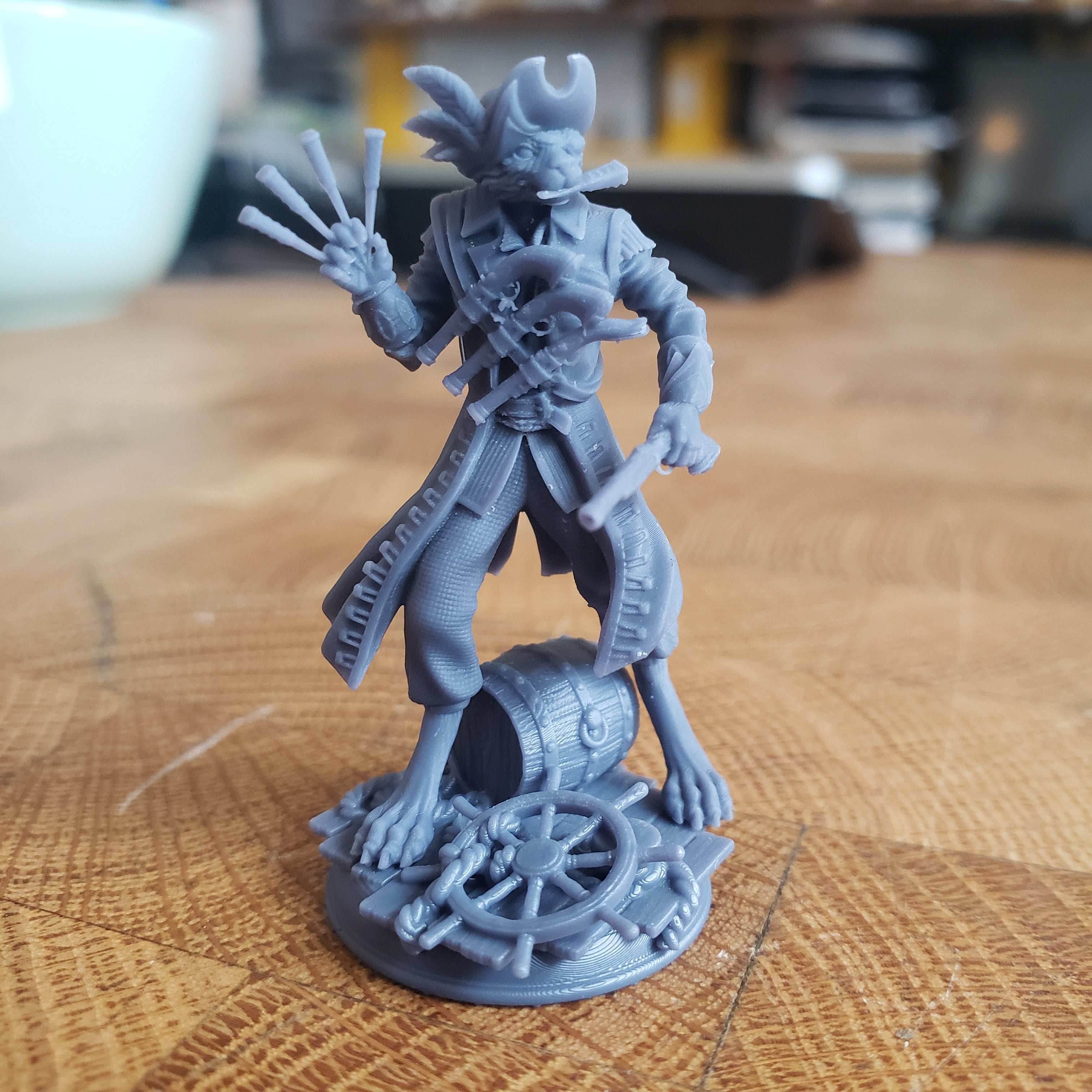 Kara'Ta, The Catfolk Corsair (Male Tabaxi Pirate) - 32mm Scale