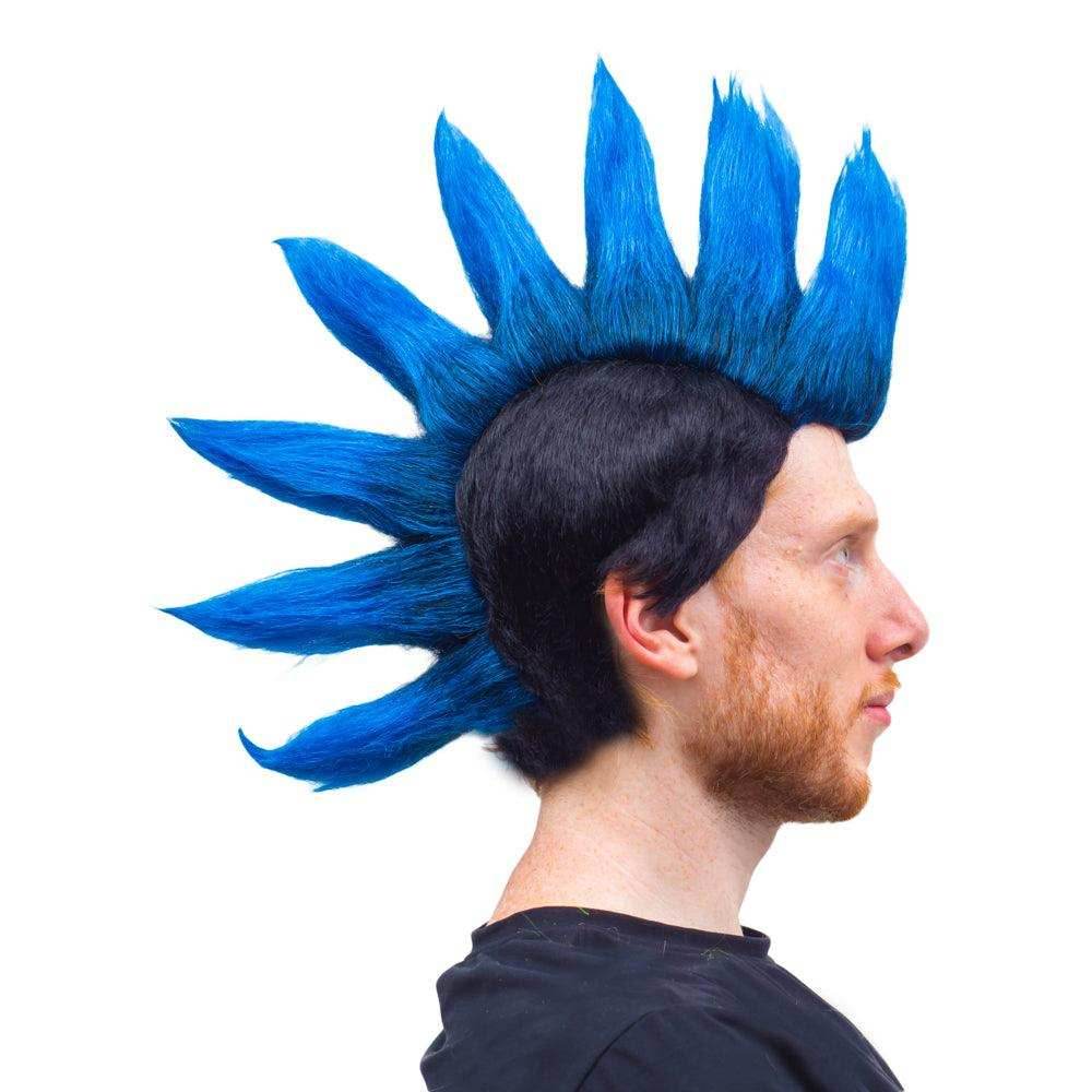 Karate Cobra Mohawk Halloween Costume Blue or Red Wig Cosplay - Blue