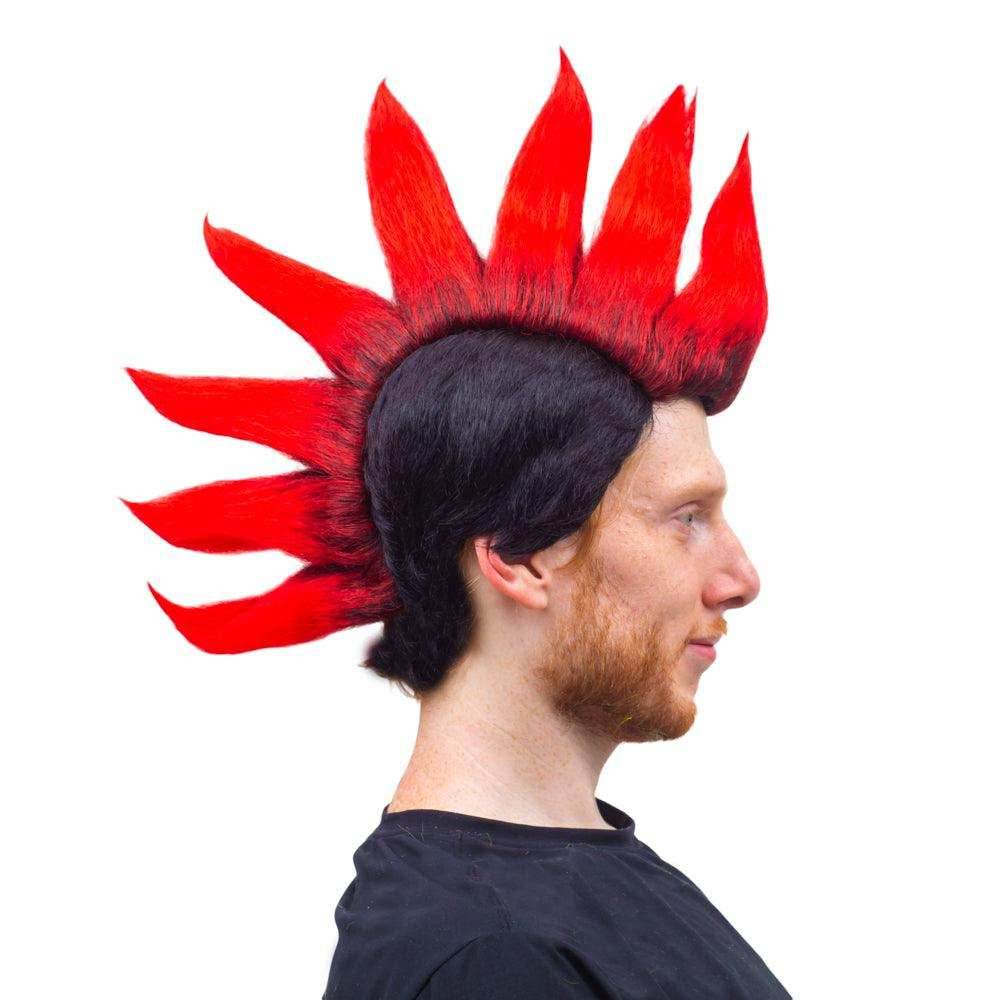 Karate Cobra Mohawk Halloween Costume Blue or Red Wig Cosplay - Blue