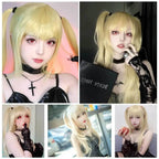 Misa Amane Cosplay Wig – Death Note Blonde Twin Tails with Wig Cap Set - Wig and Necklace / One Size