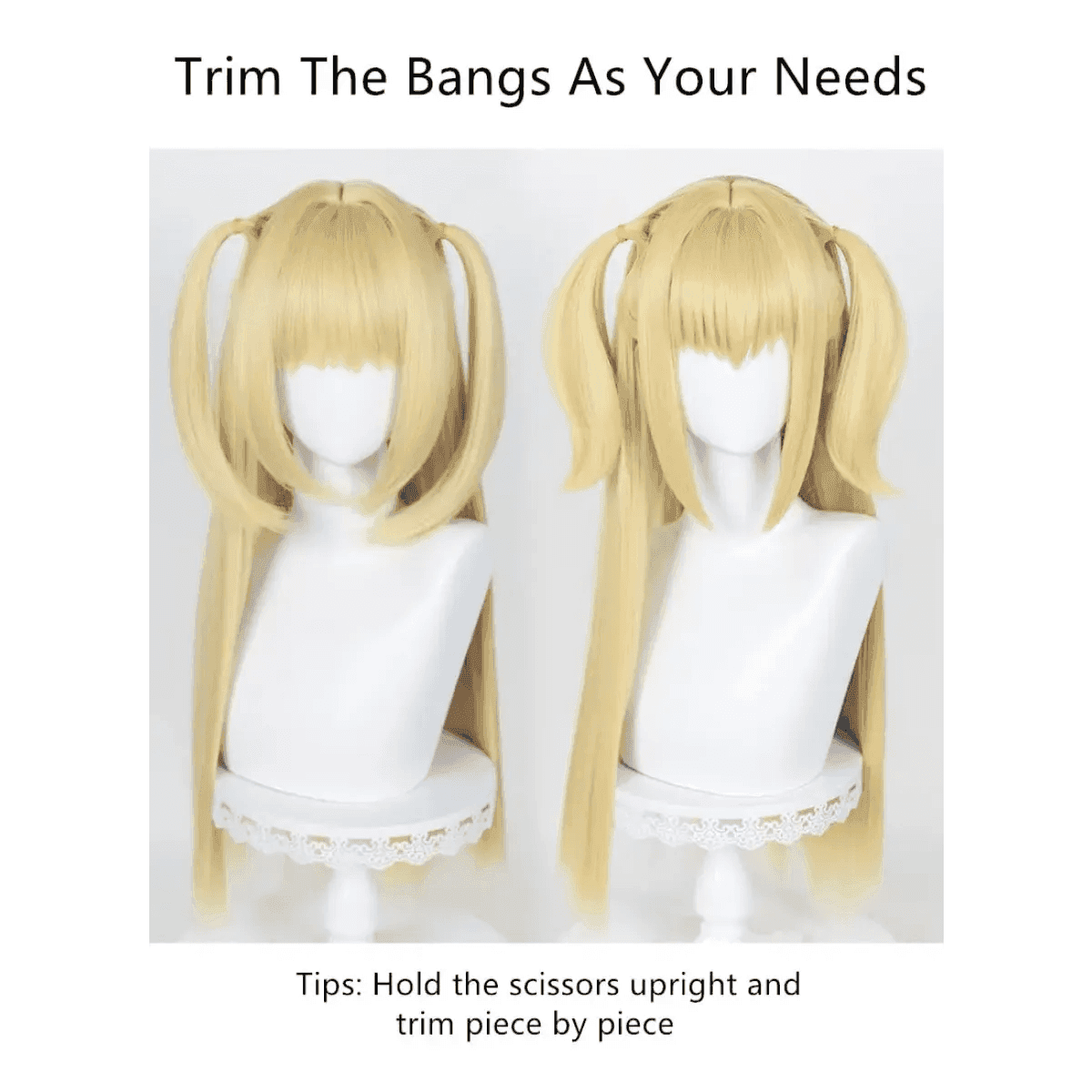 Misa Amane Cosplay Wig – Death Note Blonde Twin Tails with Wig Cap Set - Wig and Necklace / One Size