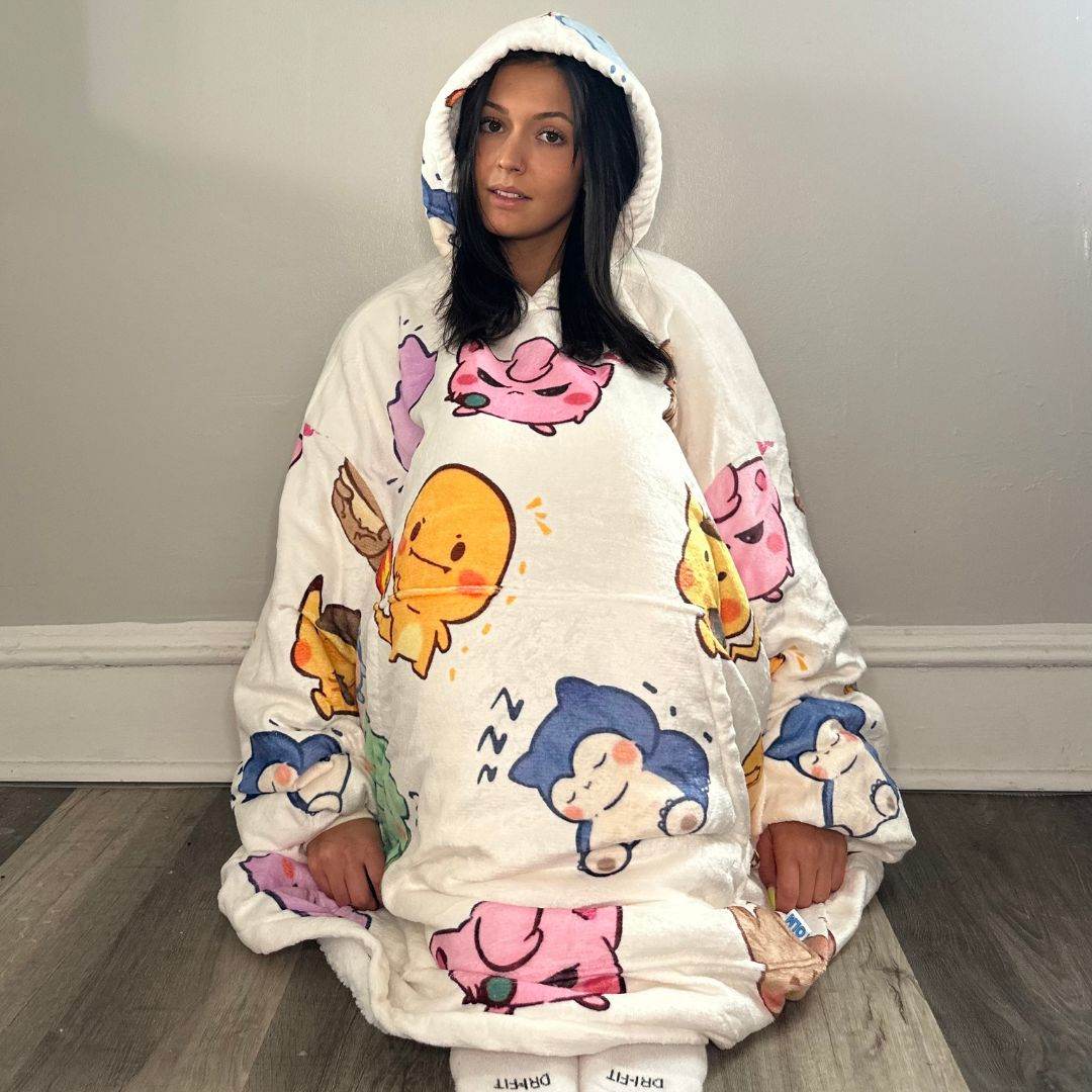 Kawaii Pokémon Wearable Blanket Hoodie for Kids & Adults - adult