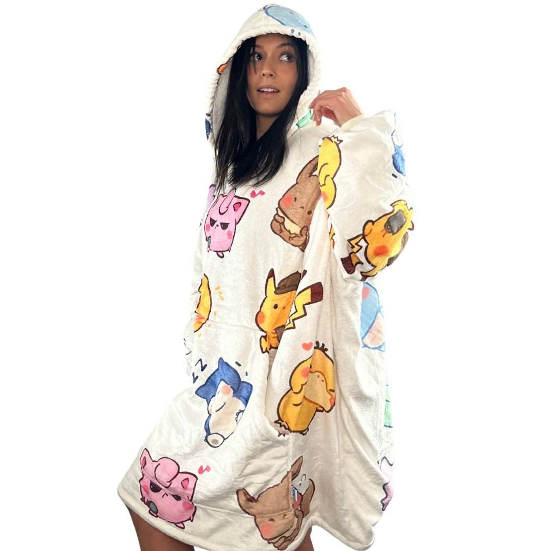 Kawaii Pokémon Wearable Blanket Hoodie for Kids & Adults - adult