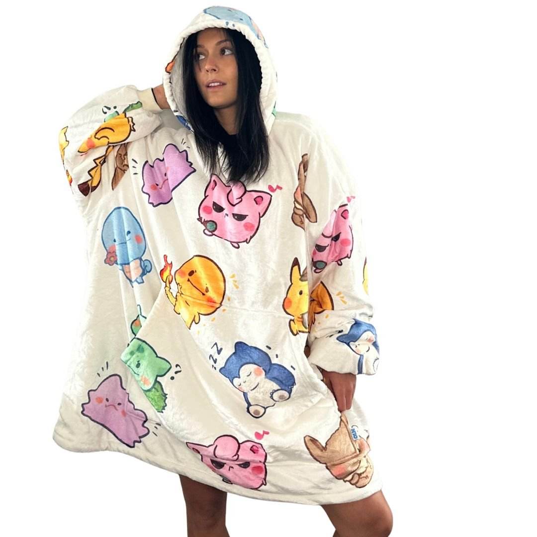 Kawaii Pokémon Wearable Blanket Hoodie for Kids & Adults - adult