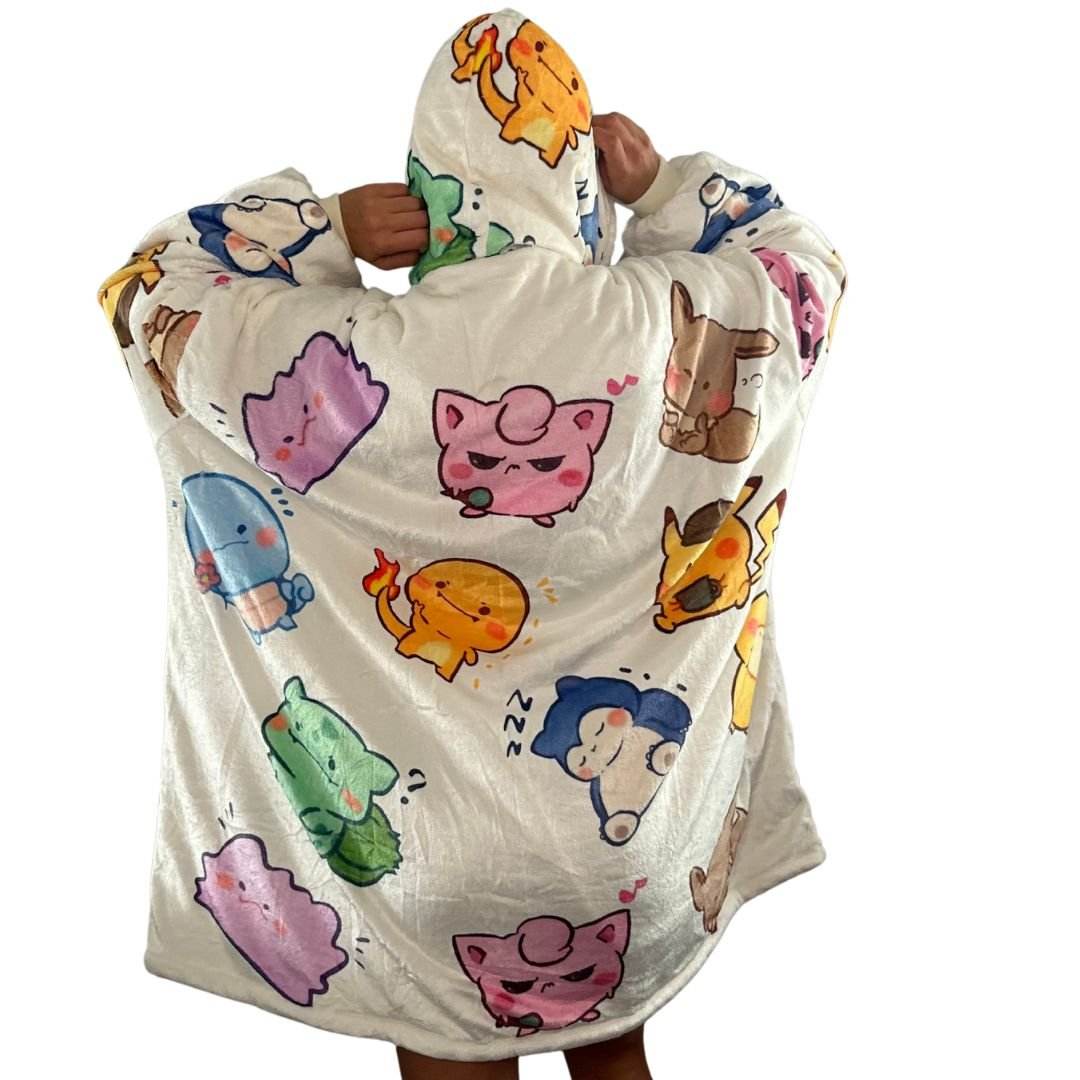 Kawaii Pokémon Wearable Blanket Hoodie for Kids & Adults - adult