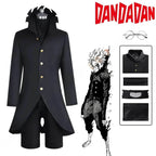 Dandadan Ken Takakura Okarun Cosplay – Black Uniform with Wig & Glasses - S / Costume Glasses