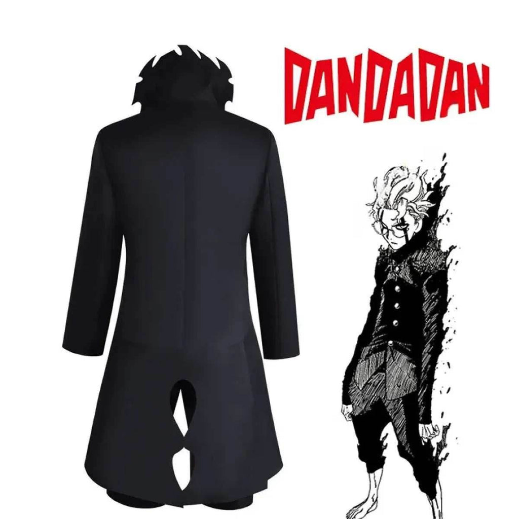 Dandadan Ken Takakura Okarun Cosplay – Black Uniform with Wig & Glasses - S / Costume Glasses